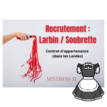 Dominatrice recrute larbin à Dax